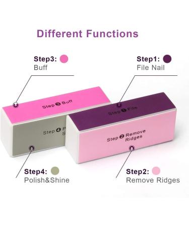 AHIER 10 pcs Colorful 4-Way Nail Buffer | Nail Art Shiner & Polisher Kit - Buy Online on SooperMarket.com