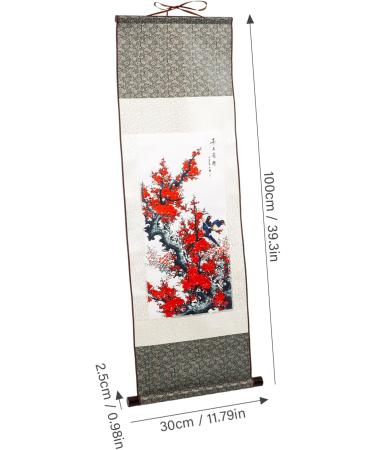 Cabilock Silk Chinese Painting Home Decor Chinese Wall Hanging Scroll Wall Art Wooden Office Household China - Buy Online on SooperMarket.com