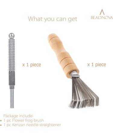BEADNOVA Kenzan Needle Straightener & Brush Ikebana Tool Set for Floral Arrangements - Buy Online on SooperMarket.com