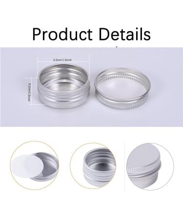 Aluminium Empty Containers 4 Pcs Round Travel Cream Jars 10 ml Empty Aluminium Tins with Lids Little Tin Pots Cosmetic Pots for Lip Balm Lotion Cream Masks Mini Candles Cosmetics (Silver) - Buy Online on SooperMarket.com