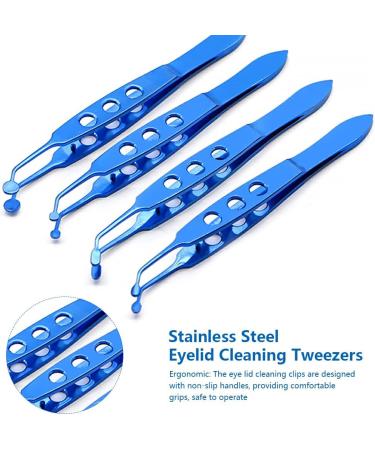 Dajidafu Stainless Steel Eyelid Tweezers Non-Slip Handheld Eye Lid Cleaning Clips Clamps Facial Beauty Devices Salon Accessories Large Round Tip - Buy Online on SooperMarket.com