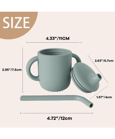 Silicone Sippy Cup with Straw for Baby 6 Months to 3 Years - No Spill Toddler Training Cup - 6oz (Blue) - Buy Online on SooperMarket.com