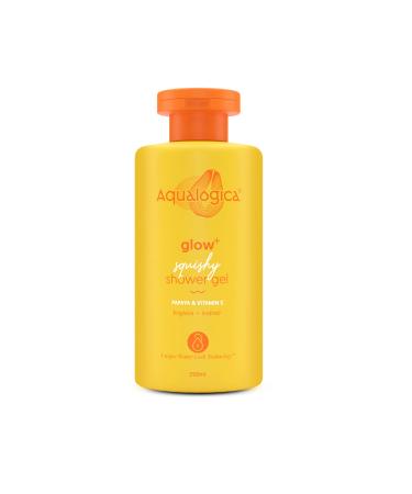 Glow+ Squishy Shower Gel | Papaya and Vitamin C Body Wash | Deeply Cleanses & Gently Exfoliates Dead Skin Cells | Helps Give Glowing Skin | 8.45 Fl Oz/250ml