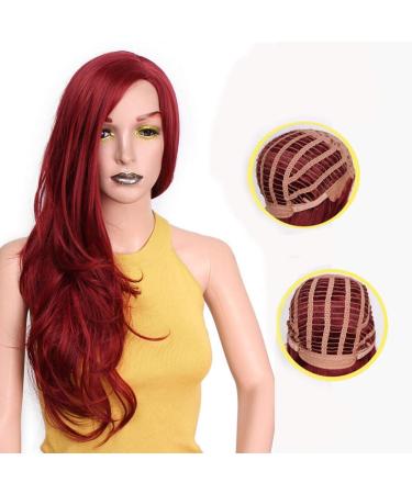 HBINGBING Synthetic Red Wigs Long Wavy Hair for Women Black Hairs Wave Cosplay Wigs Glueless Hair High Density
