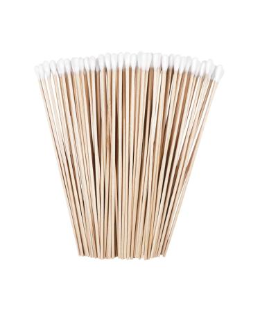 Beaupretty Frcolor Long Wood Wattstabchen Cleaning Sterile Sticks Einweg Wattfestreis Applicators for Medicine Beauty 200 pieces 15.2 cm