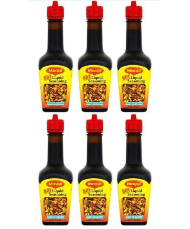 Maggi Liquid Seasoning Hot | Aromatic Liquid Flavouring | Food Flavour Enhancer | 100ml (Pack of 6)