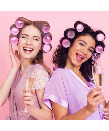 Jumbo Hair Rollers Set Hair Rollers Self Grip Curlers For Long Hair No Heat Curlers Heatless Hair Rollers With Clips & Comb 24 Packs (Red 24Pcs) - Buy Online on SooperMarket.com