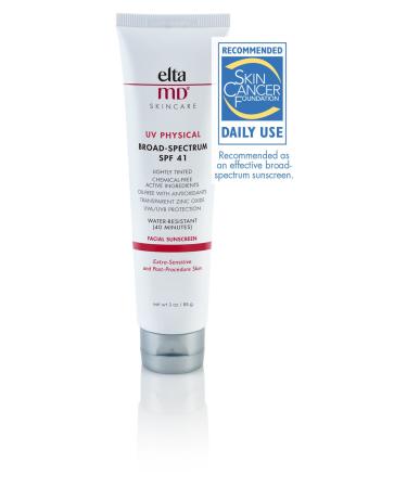 EltaMD UV Physical SPF 41 Tinted Mineral Sunscreen - Chemical-Free Sun Protection for Sensitive Skin - 3 Ounce - Buy Online on SooperMarket.com