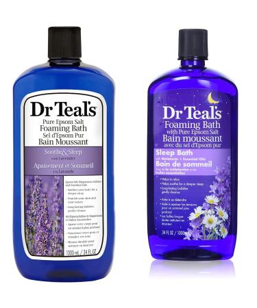 Dr Teal's Lavender Foaming Bath (1000ml) + Dr Teal's Melatonin Sleep Bath (1000ml)