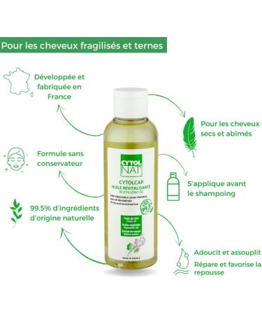 Cytolcap Revitalizing Oil - Care for Dry and Devitalized Hair - Repairs and Promotes Hair Regrowth Treats Dry Hair Problems - Before Shampoo - 150 ml -Cytolnat - Buy Online on SooperMarket.com