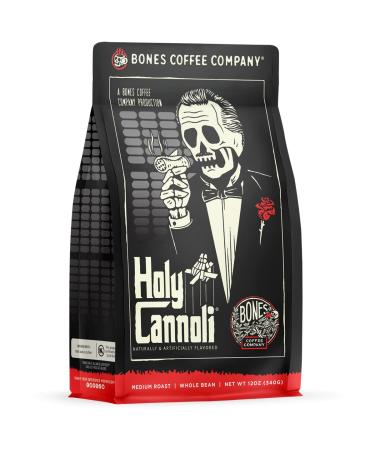 Bones Coffee Company Holy Cannoli Ground Coffee Beans Cannoli Flavor | 12 oz Low Acid Medium Roast Coffee Beverages Flavored Arabica Coffee Gifts (Ground) Holy Cannoli 12 oz Ground Coffee