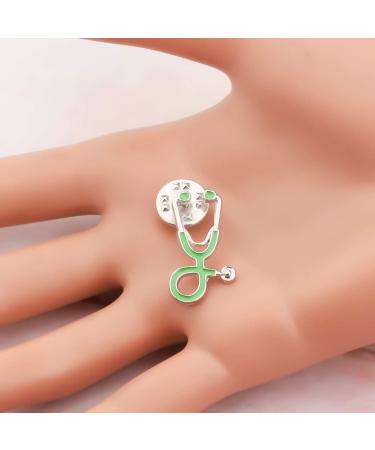 Buy Nurse Stethoscope Enamel Pin | Medical Brooch Gift for Doctors & Nurses - Green-S - Buy Online on SooperMarket.com