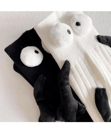 3D Funny Magnetic Suction Couple Socks - Novelty Holding Hands Design in Deep White (1 pair) | Unisex Show Off Socks - Buy Online on SooperMarket.com