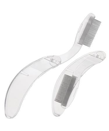 2pcs Foldable Eyebrow Comb Eyebrow Beauty Comb Eyelash Extension Brush Folding Eyelash Comb Spoolie Brush Eyebrow Tools Make up Kit Eyelash Mascara Pp Stainless Steel Eyebrow Brush