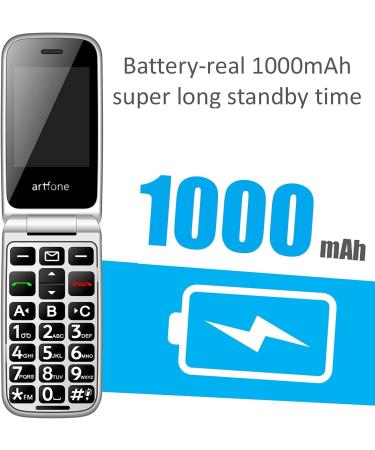 Artfone F20 Big Button Mobile Phone for Elderly - Sim Free, Easy to Use, SOS Button, Torch, FM Radio - 2.4 LCD Display - Blue - Buy Online on SooperMarket.com