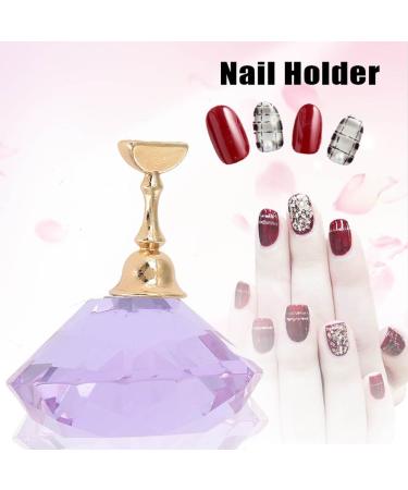 4 Colors Magnetic Nail Tips Stand Magnetic Nail Tips Practice Stand Crystal Alloy Holder Nail Art Display Stand(Purple) - Buy Online on SooperMarket.com