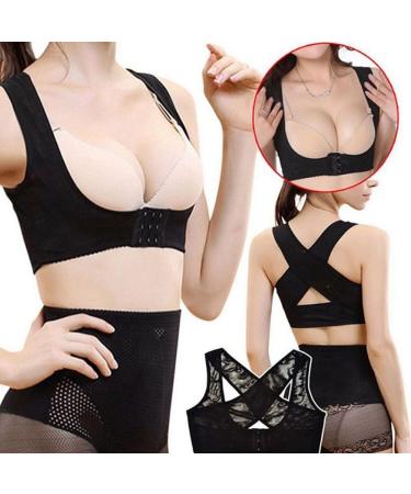 wemee Ladies Women Adjustable Shoulder Back Posture Corrector Chest Brace Support Belt-Black-L - Buy Online on SooperMarket.com