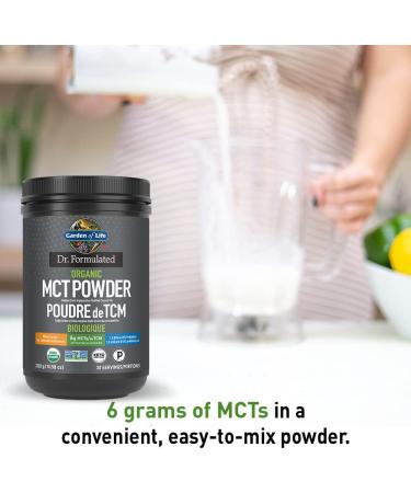 Garden of Life Dr. Formulated Organic MCT powder 0.373 Gram Unflavored. Sustainably Grown Coconuts and no palm oil. Certified Organic Non-GMO Verified Vegan Certified Gluten Free Certified Keto Certified and Paleo Certified. - Buy Online on SooperMarket.com