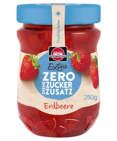 Schwartau Extra Zero Strawberry fruit spread with no added sugar 15 kcal per 25g 280g