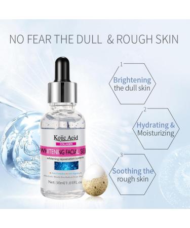 Kojic Acid Serum for Skin Clarifying Complexion Revitalization Fade Cream Anti Wrinkle Fine Lines Dark Spot Corrector Nourishing Firming Daily Skin Care Serum Plumping Anti-Aging Hydrating 1.05OZ - Buy Online on SooperMarket.com
