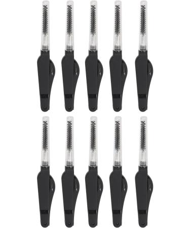Eyelash Brush Comb Portable Hygienic Plastic Lightweight Reusable Multifunctional Eyebrow Brushes for Makeup (Black) - Buy Online on SooperMarket.com
