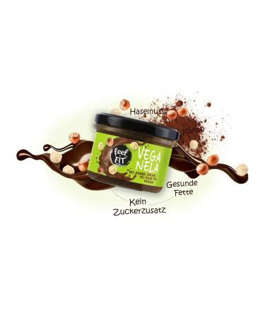 Feel Fit Veganela Salted Caramel & Cocoa-Hazelnut Spread Sugar-Free Palm Oil-Free Vegan 6 Pack (200g Each) - Healthy Indulgence for International Shipping - Buy Online on SooperMarket.com