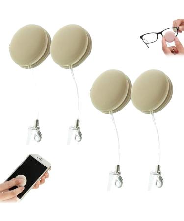 Fingerprint Eraser Balls Fingerprint Eraser for Screens Macaron Phone Screen Cleaner Portable Fingerprint Proof Screen Cleaner (Khaki 4pcs)