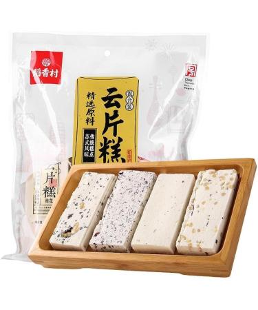 Beijing Yunpian Cake 200g/bag Chinese wafers Handmade cloud cake Peach slice cake walnut pastry Osmanthus sesame cake Chinese Glutinous rice cakes Instant healthy nutritious breakfast dessert (5bag)