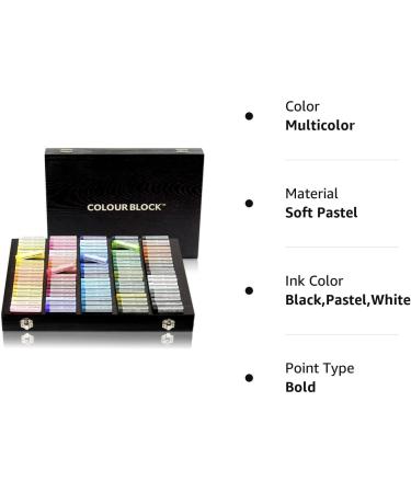 100pc Wooden Case Soft Pastel Art Set | Colour Block Square Chalk Pastels for Drawing and Blending | Assorted Colors Art Supplies for Artists - Buy Online on SooperMarket.com