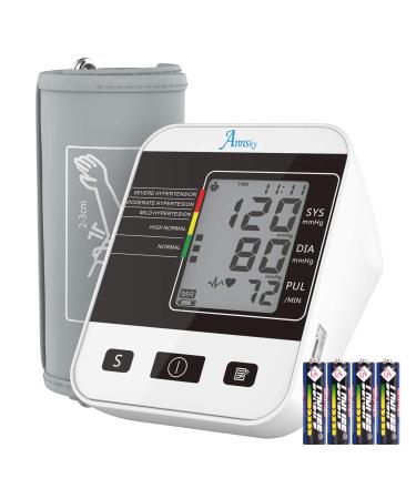 Blood Pressure Monitor for Home Use with Large LCD Display,Annsky Digital Upper Arm Automatic Measure Blood Pressure and Heart Rate Pulse,2 Sets of User Memories Black