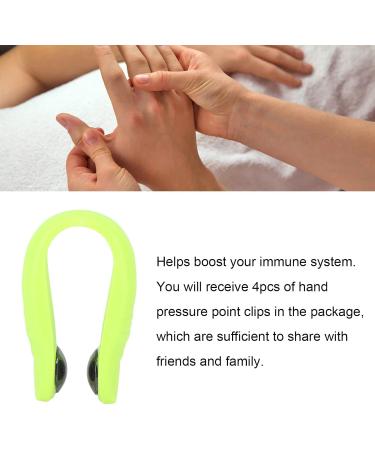 Hand Pressure Point Clip - 4 Pack Acupressure Clips for Stress Relief & Relaxation with Magnet (Green) - Portable Wellness Solution - Buy Online on SooperMarket.com
