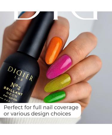 Didier Lab - Premium UV Gel Nail Polish - Brillant Neon No6- Gel Nail Varnish - Nail Art - Long-Lasting High Gloss Wear - Gel Nail Polish - Gel Nails - Glitter Gel Nail Polish - Rich Pigment - 8ml - Buy Online on SooperMarket.com
