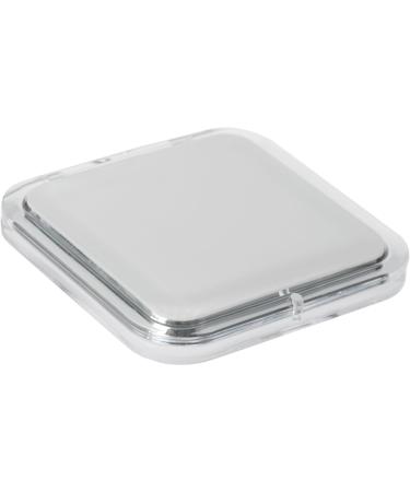 Fantasia Square Pocket Mirror - Double-Sided Normal and 7x Magnification, White Plastic, Handy Folding Design - 8.5 x 8.5 cm - Buy Online on SooperMarket.com