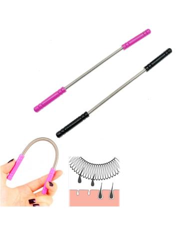 JZK 2X Facial Hair Remover Tool for Women and Men Spring Threading Tool for face Hair/Upper Lip Hair/Eyebrows Spring Facial epilator Manual Ladies Facial Fluff Remover
