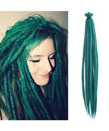 No LIFE 10PCS 50cm turquoise dreadlock extensions one-sided crocheted synthetic dreadlocks accessories jamaica punk hip-hop reggae hair braiding wigs faux locs for fashion men women