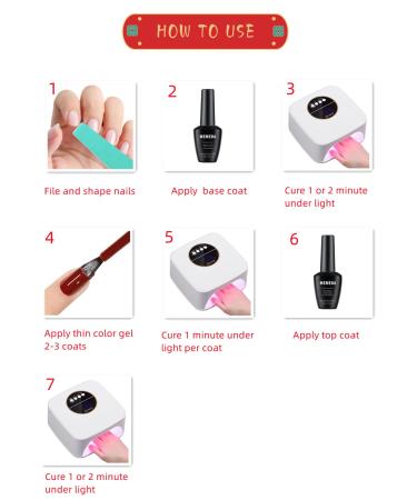 MEMEDA Red Gel Nail Polish Set with UV Nail Lacquer and LED Lamp - 0.5 fl oz - Buy Online on SooperMarket.com