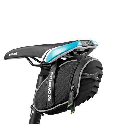 ROCKBROS Bike Seat Bag, Bicycle Saddle Bag Under Seat 3D Shell Cycling Seat Pack for Mountain Road Bikes Black