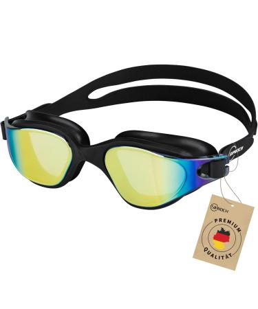 Siproch swimming goggles for men and women anti-fitting UV protection adjustable comfort professional swimming goggles for adults young people black