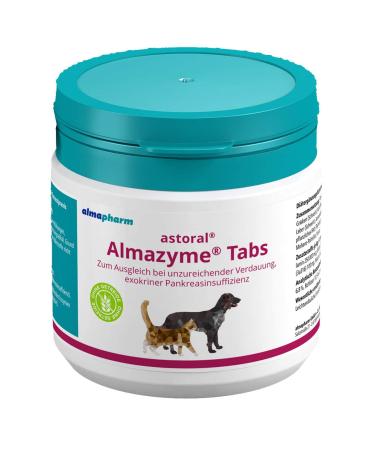 Almapharm almacym |125 tabs |Supplementary feed for dogs and cats |With inadequate digestion |In exocrine pancreatic insufficiency 125 pieces (1 Pack)