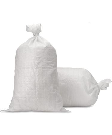 UpNorth Sandbags Box of 50 - Empty Woven Polypropylene Sand Bags with Ties - UV Protected - 14x26 White Color - Buy Online on SooperMarket.com