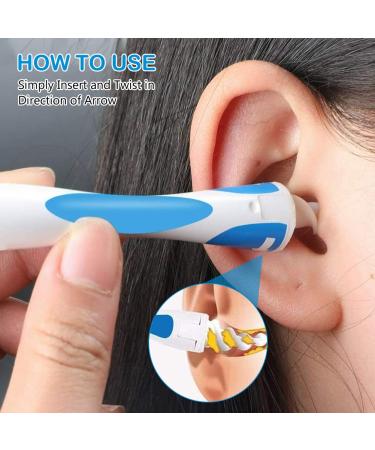 Ear Wax Remover, Spiral Ear Wax Removal Tool, Reusable Earwax Removal Kit, Safe Ear Cleaner with 16 Pcs Soft and Flexible Replacement Tips, for Adult and Kids 16pcs