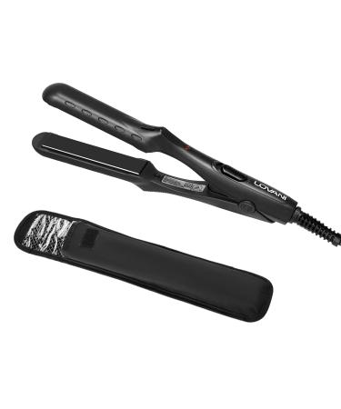 Mini Portable Flat Iron Tourmaline Ceramic Dual Voltage Travel Iron for Worldwide Use LED Indicator LOVANI Hair Straightener (Ceramic Mini)
