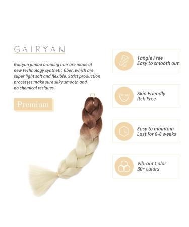 Gairyan Jumbo Braid Extensions - 24 Ombre Synthetic Hair for Crochet Twists - 100g Brown & Beige (1pcs) - Perfect for Infllammatory Styles - Buy Online on SooperMarket.com