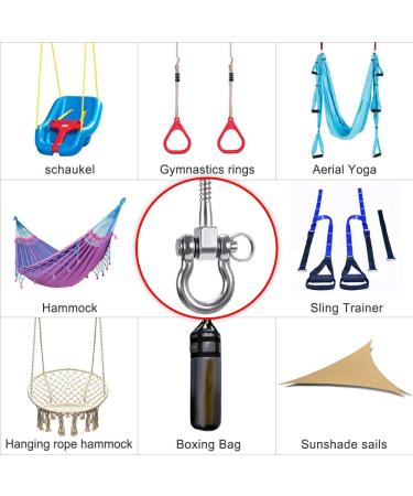 SELEWARE 304 Stainless Steel Swing Hangers Set - Heavy Duty 1800LB Capacity for Playground, Yoga Hammock, Porch Swing Sets - 4-3/4 Inch, 2pcs - Buy Online on SooperMarket.com