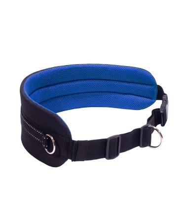 LASALINE Canicross Belt Belly Belt for Dog Leash Dogtrekking Belt in Black Blue