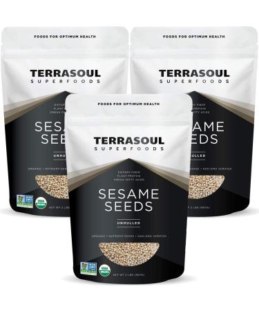 Terrasoul Superfoods Organic Unhulled Sesame Seeds, 6 Lbs (3 Pack) - Gluten Free, Raw, Keto Friendly