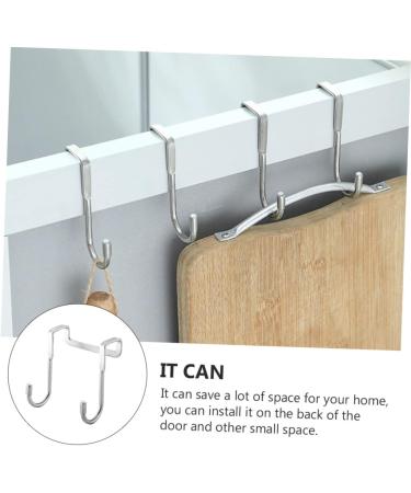 NAMOARLY 6pcs Back of Door Hooks Hat Wall Hooks Kitchen Cabinet Hooks S Hook Stainless Steel Cupboard - Buy Online on SooperMarket.com