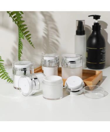 2 Pack 1.7 Oz Airless Pump Jars Vacuum Cosmetic Travel Containers | Refillable Empty Acrylic Make Up Sample Containers | White 50ml (1.7 oz / 50ml) - Buy Online on SooperMarket.com