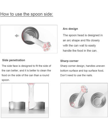 Lanyihome 2 in 1 Small Silicone Pet Food Spoon and Plastic Scoop for Dogs, Cats, Birds - White/Pink - Buy Online on SooperMarket.com
