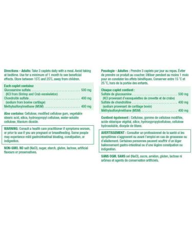 Glucosamine Chondroitin MSM 1 300 mg Ultra-Strength Caplets - Gluten-Free & Calcium Magnesium and Vitamin D3 SUPPLEMENT + SUPPLEMENT 064642026743 - Buy Online on SooperMarket.com